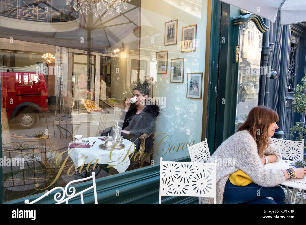 Joia Da Coroa cafe a Porto, Portogallo Foto Stock