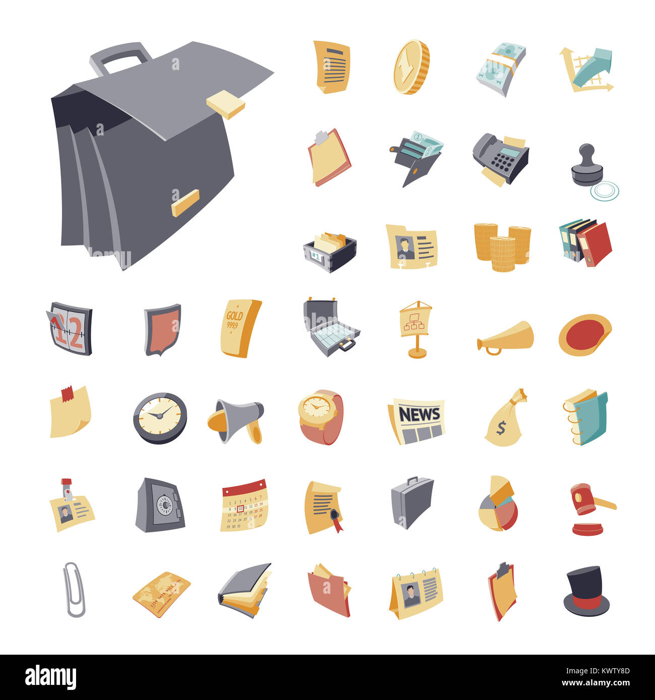 Vintage set di icone per affari e finanza. Foto Stock