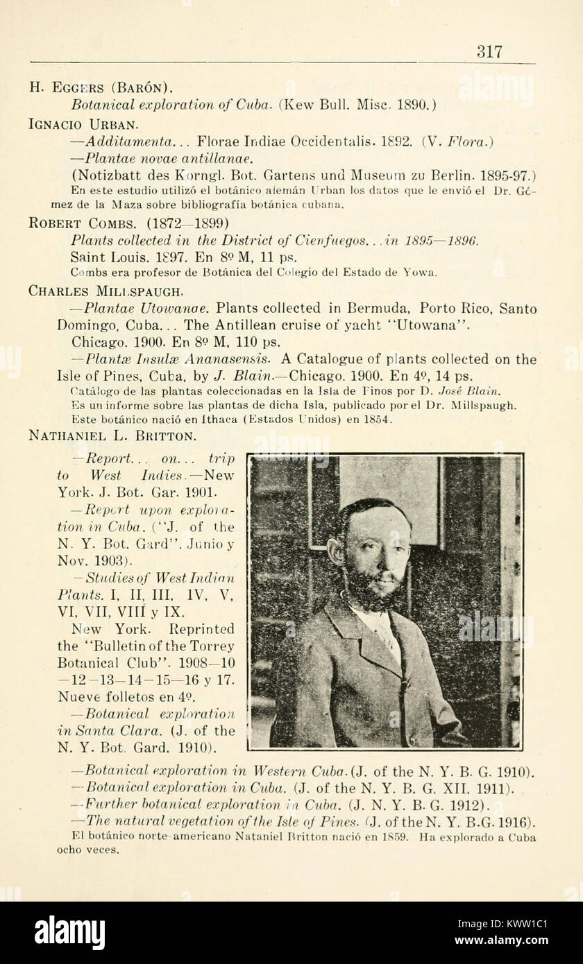 Pagina della Biblioteca scientifica cubana, che documenta la letteratura scientifica cubana e i contributi alla ricerca, conserva gli studi storici e contemporanei e riflette la storia intellettuale e lo sviluppo scientifico di Cuba. Foto Stock