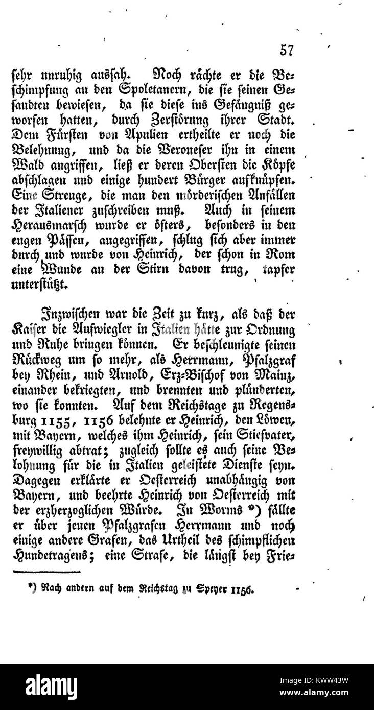 Pagina 057 di "De Hohenstaufen" di Ammermüller continua l'esame della dinastia Hohenstaufen, concentrandosi sul loro ruolo politico e la loro influenza nel plasmare il Sacro Romano Impero durante il periodo medievale. Foto Stock