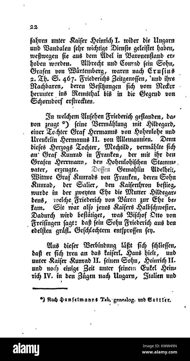 "De Hohenstaufen" di J. F. Ammermüller (pubblicato nel 1816) è un'opera storica che traccia le origini e il regno della dinastia Hohenstaufen nella Germania medievale e la loro influenza all'interno del Sacro Romano Impero. Foto Stock