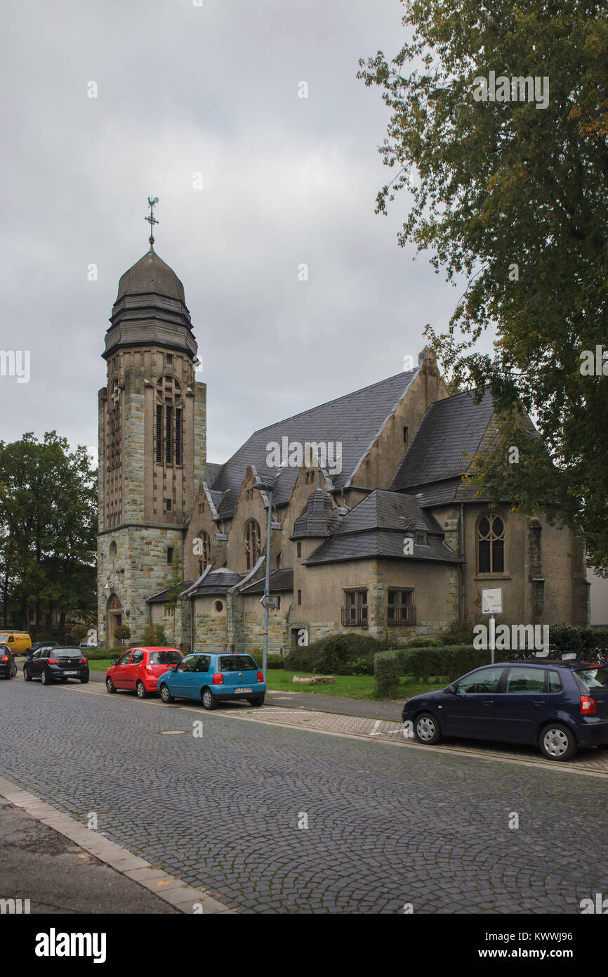 San Pietro palestra chiesa in Rheine in Renania settentrionale-Vestfalia (Germania). La chiesa Jugendstil progettato dall architetto tedesco Josef Franke è stata costruita nel 1910-1911 come una palestra chiesa della palestra Dionysianum. Foto Stock