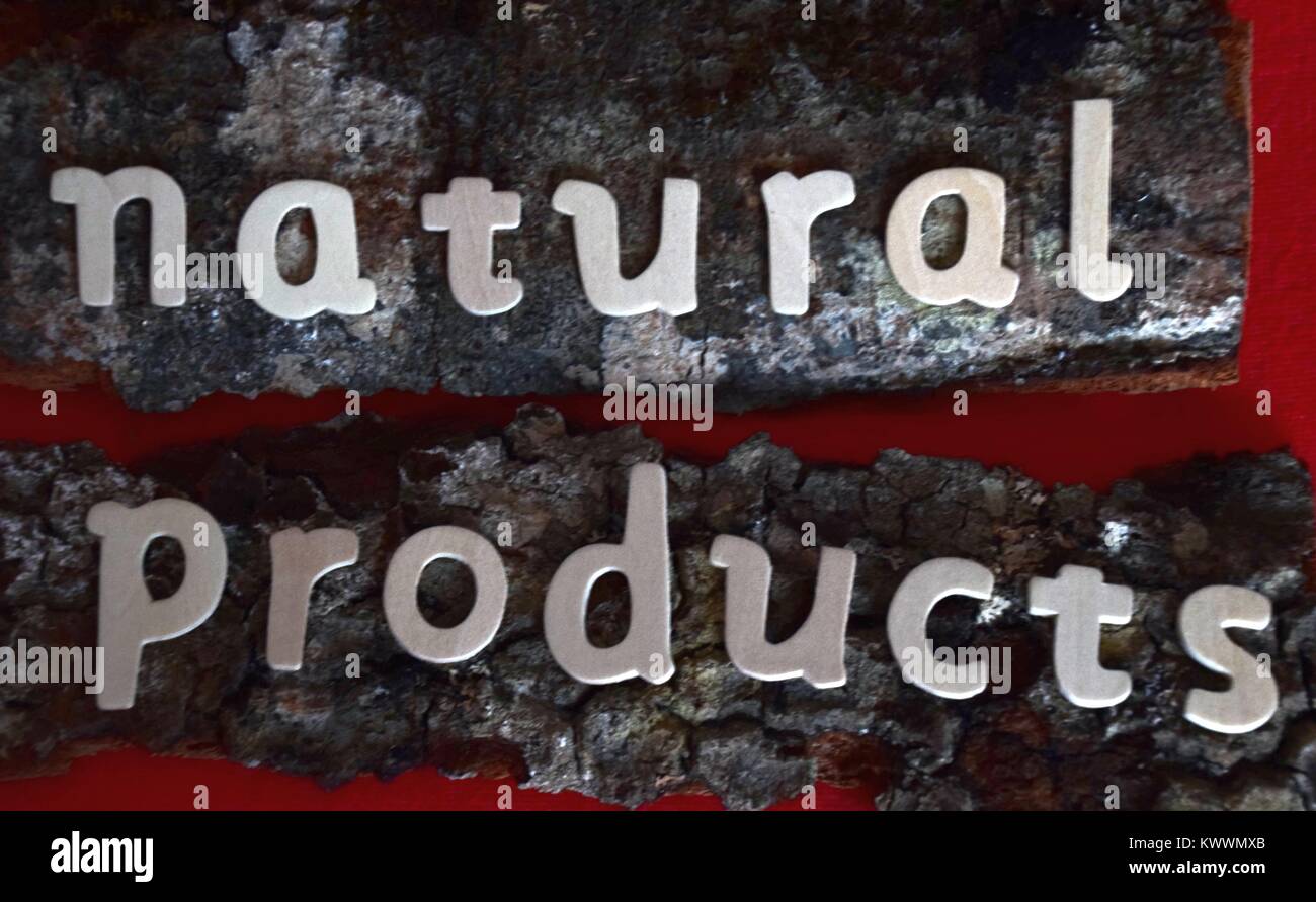 Parola prodotto naturale che ha segnalato senza ingredienti ed additivi Foto Stock