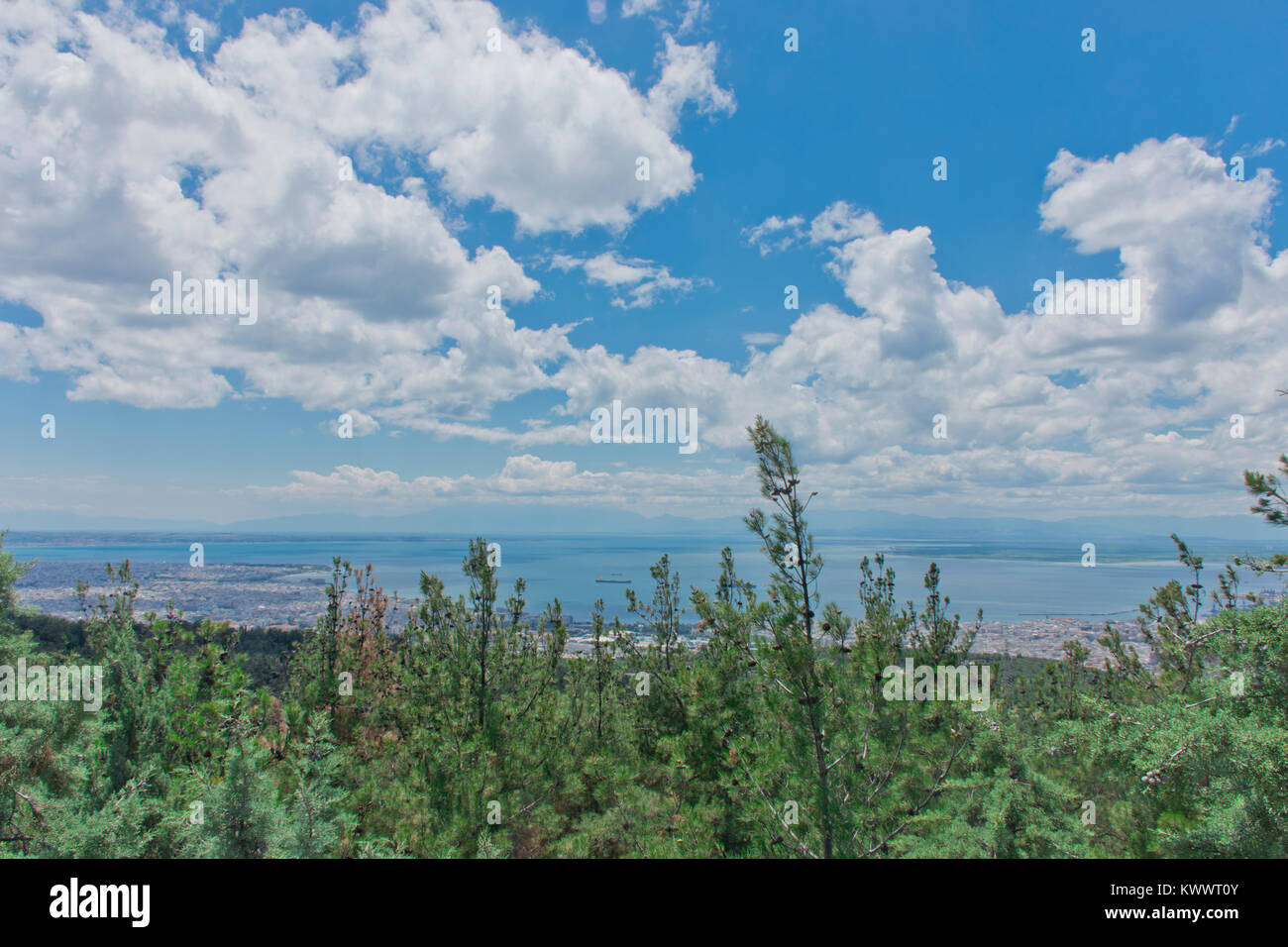 Città di Salonicco e sul Golfo Termaico, Vista panoramica Foto Stock