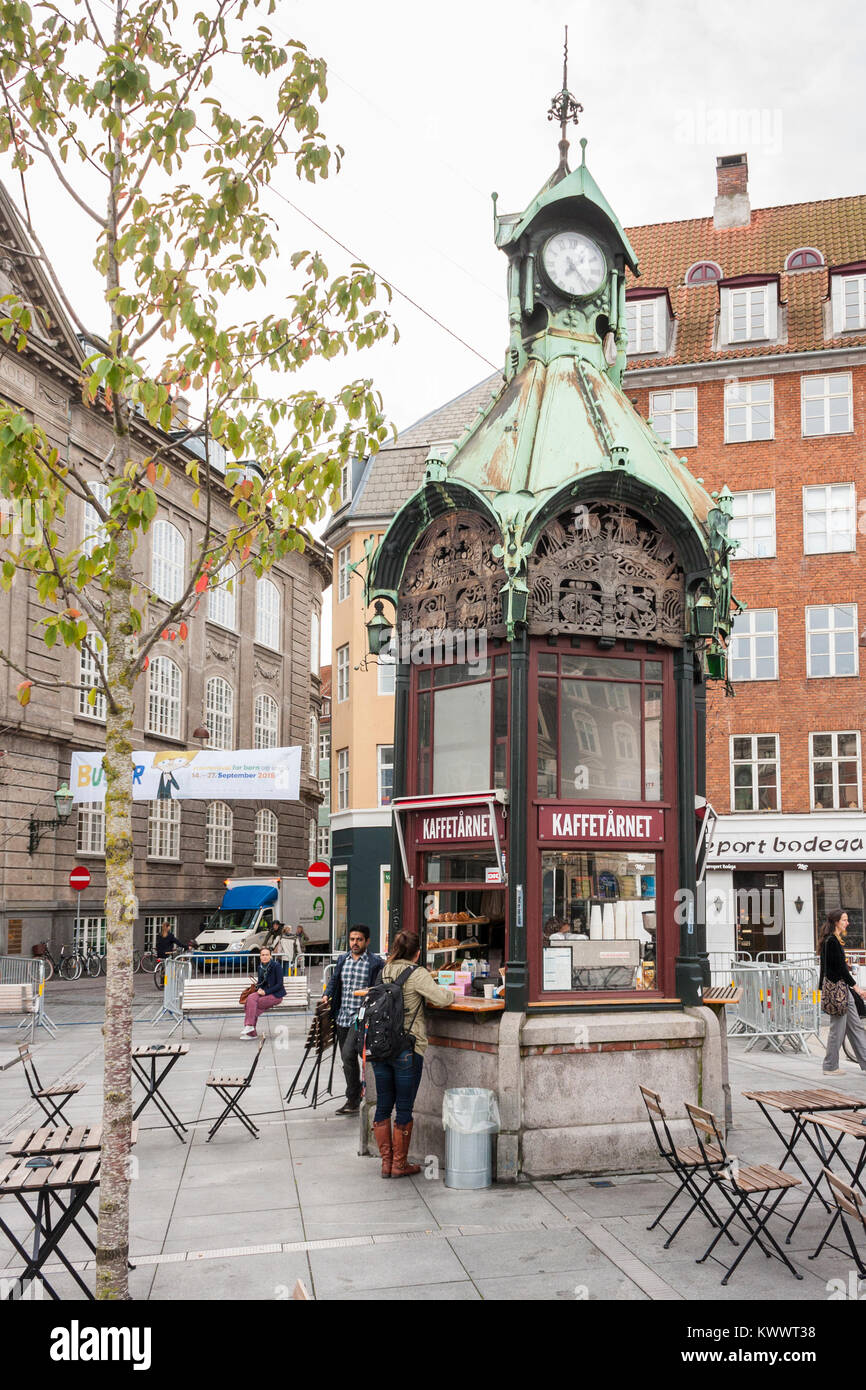 Kaffetarnet, una famosa caffetteria nel centro di Copenhagen, Danimarca, in Europa Foto Stock