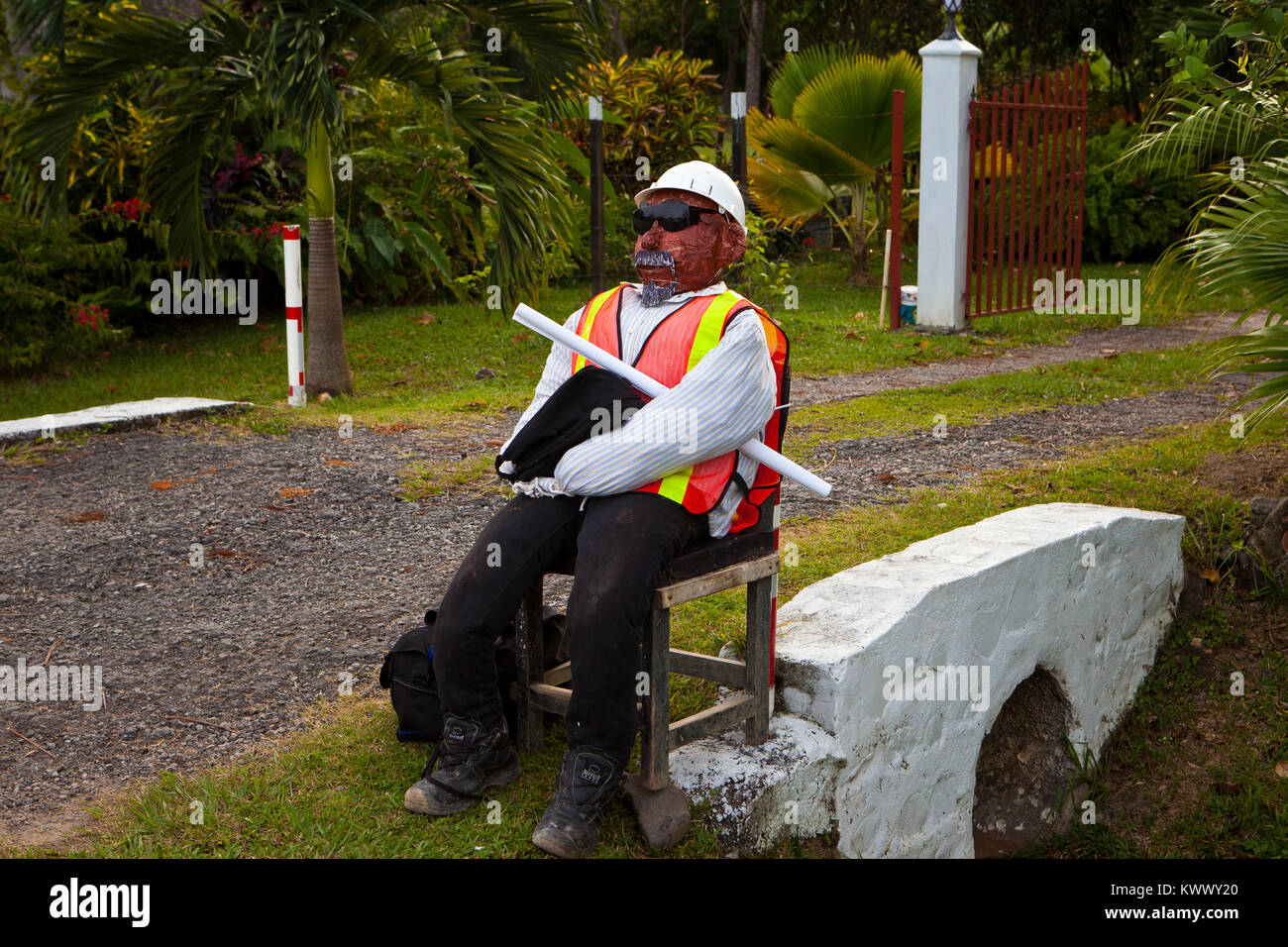 Un Muñeco in Cocle Affitto provincia, Repubblica di Panama. Un muñeco è bruciato vigilia di capodanno. Foto Stock