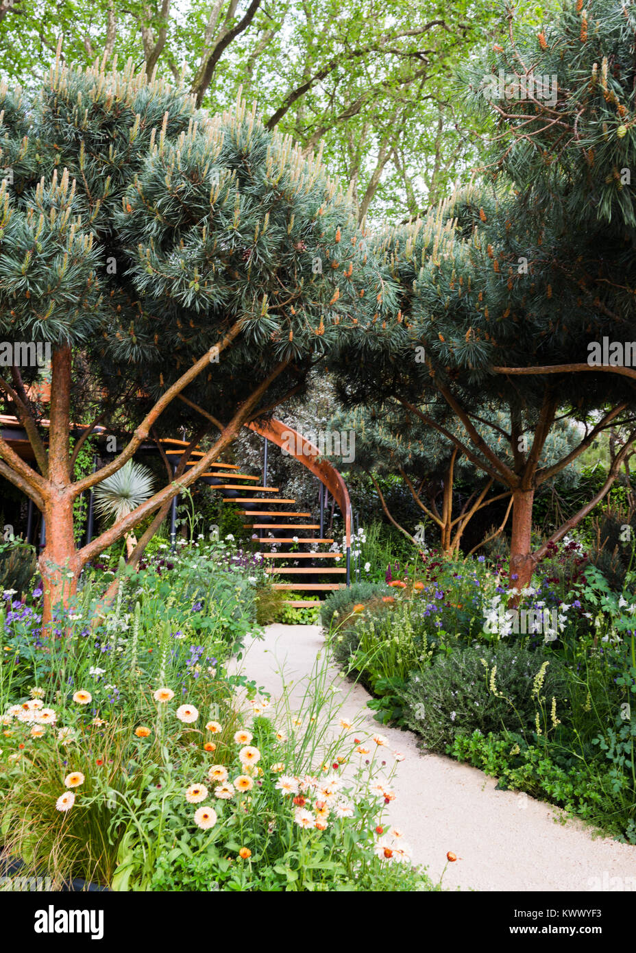 Chelsea flower show garden Foto Stock