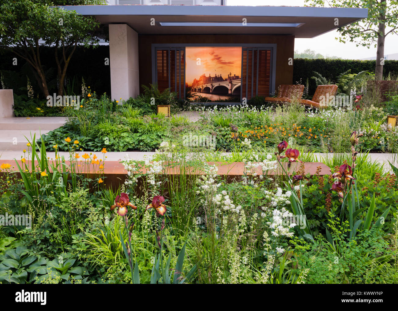 Chelsea flower show garden Foto Stock