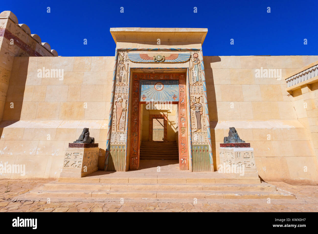 Ouarzazate Atlas film studios in Marocco. Atlante marocchino Studios è uno dei più grandi studi cinematografici del mondo. Foto Stock