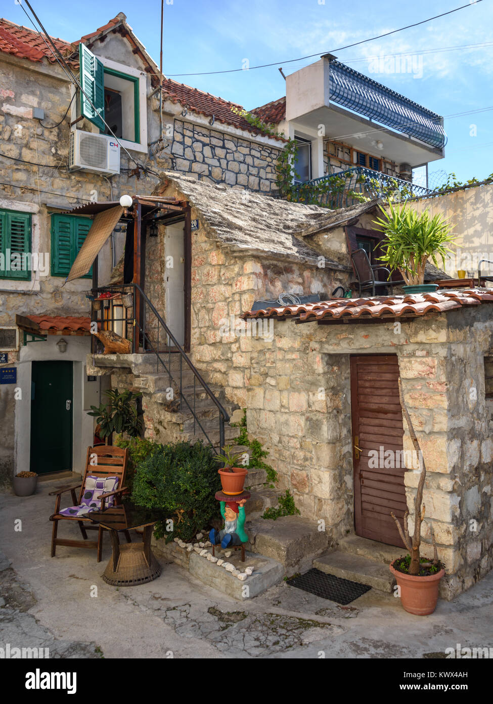 Modesta casa contadina, Veli Varos, Split, Croazia Foto Stock