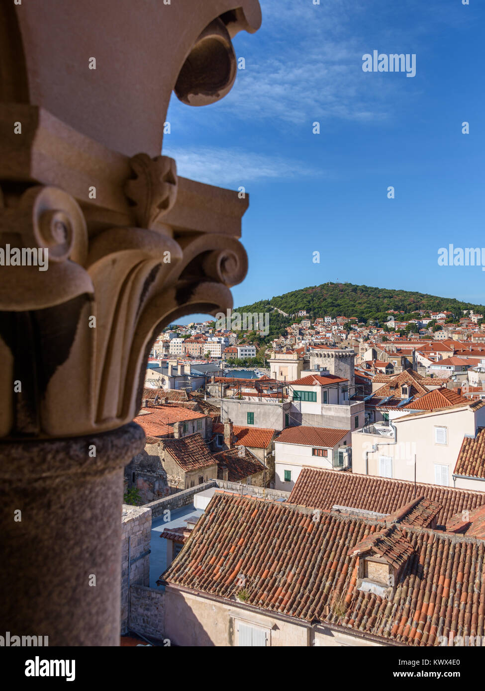 Vista aerea di Split da san Domnio Torre Campanaria, Croazia Foto Stock