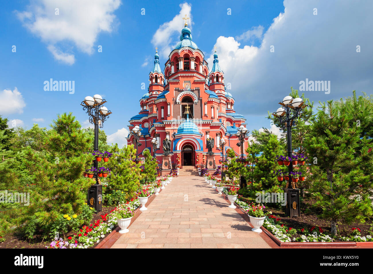 Cattedrale di Icona della Madre di Dio di Kazan nel centro della città di Irkutsk, Russia Foto Stock