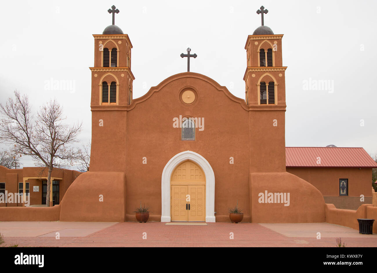 La città vecchia di San Miguel Mission, Socorro, Nuovo Messico Foto Stock