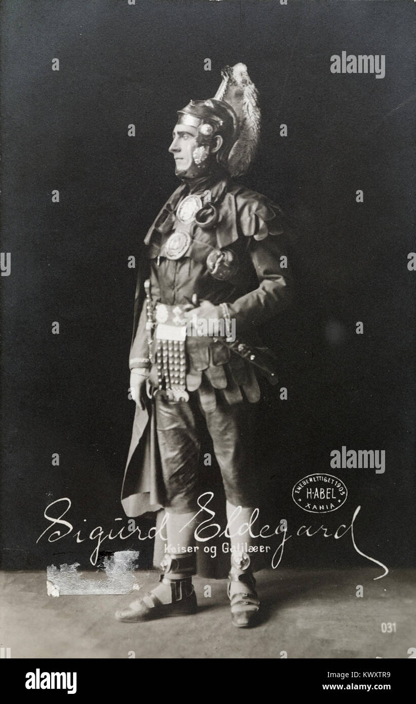 Un'opera del 1903 di Sigurd Eldegard che ritrae Sallustio peruviano, illustrando l'abbigliamento classico romano e le raffigurazioni artistiche di antiche figure storiche. Il pezzo riflette l'interesse dei primi anni del XX secolo per la cultura romana e la storia imperiale. Foto Stock