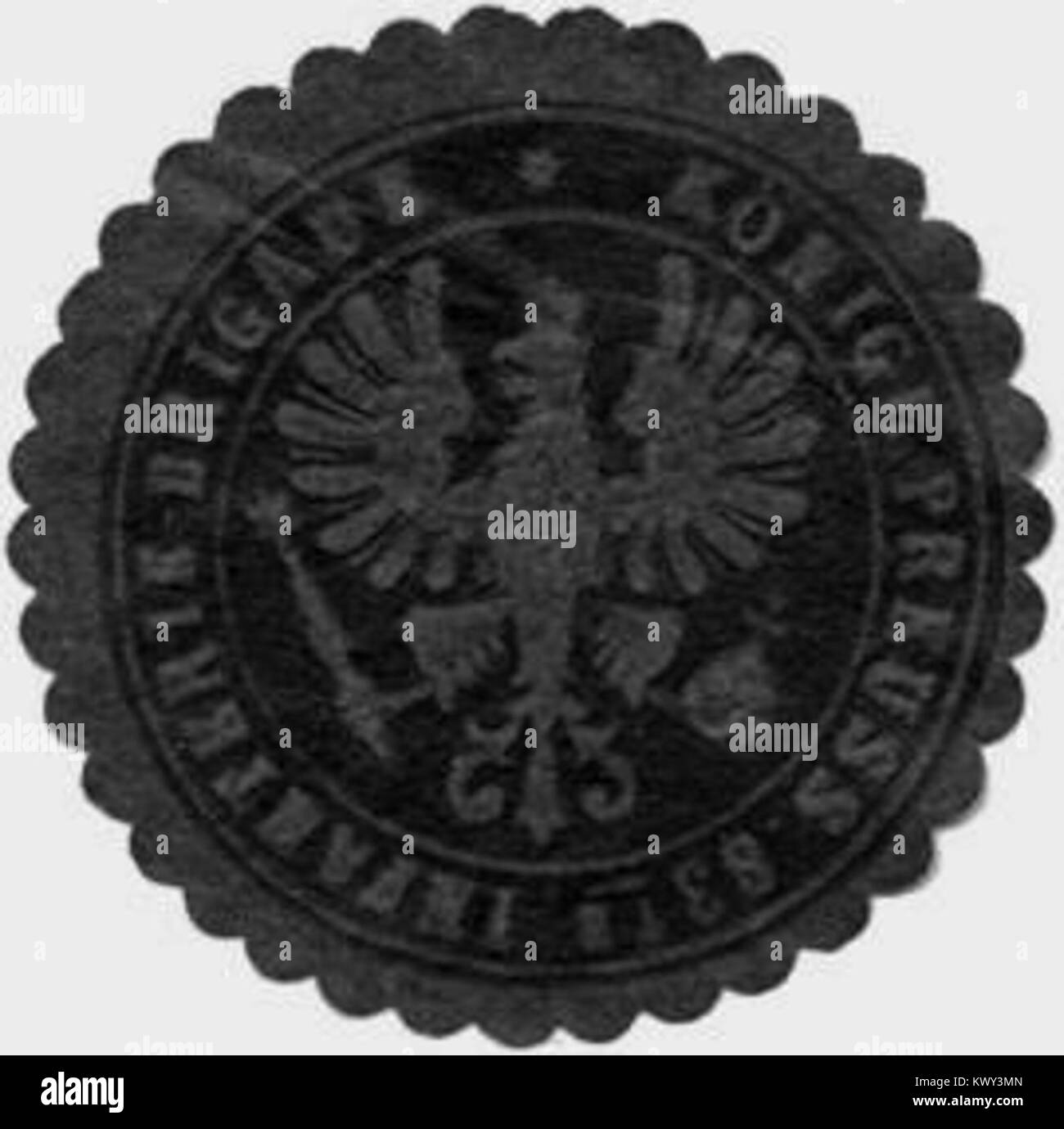 Questo sigillo rappresenta la Royal Prussian 10th Cavalry Brigade, applicato ai documenti associati alle operazioni di cavalleria e all'amministrazione della brigata nell'esercito prussiano Foto Stock