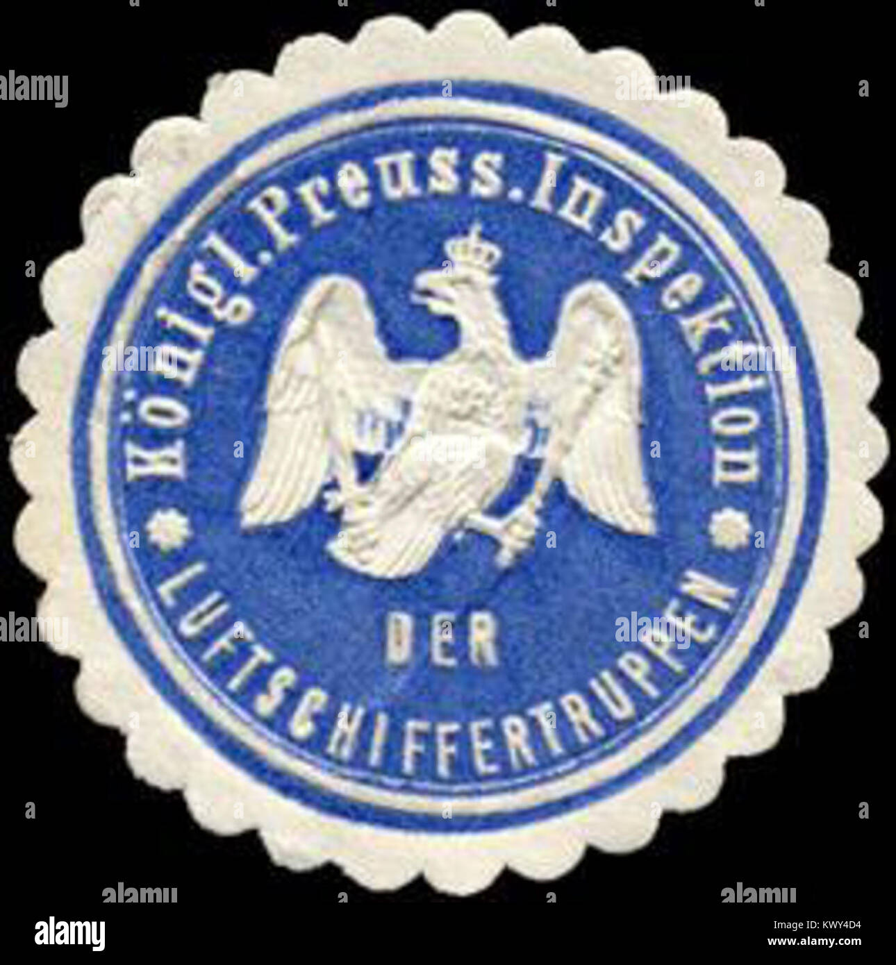 Siegelmarke Königlich Preussische Inspektion der Luftschiffertruppen W0225846 Foto Stock