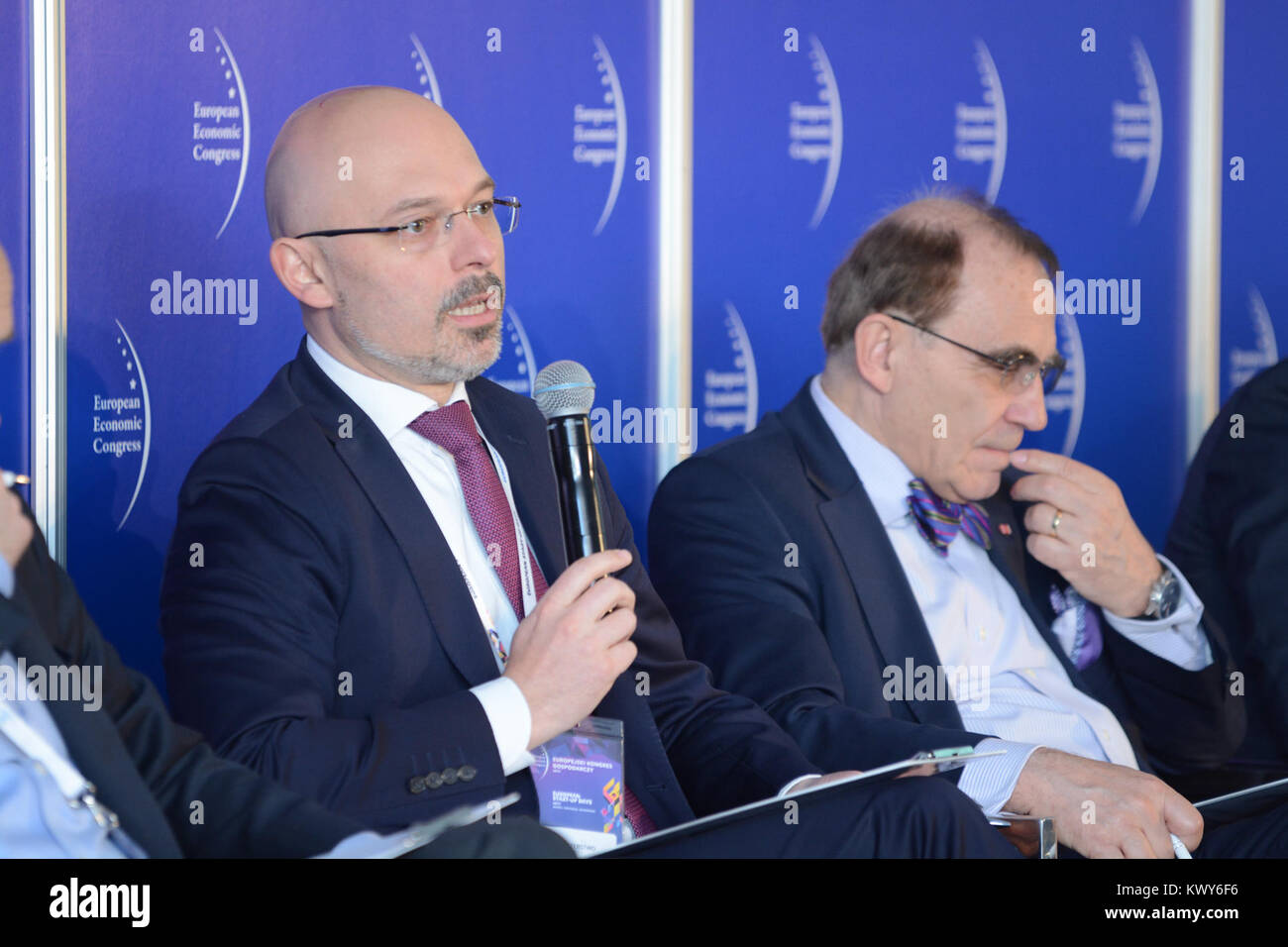 Michal Kurtyka, politico polacco, è stato visto al Congresso economico europeo nel 2017. Noto per il suo ruolo nella politica economica, la presenza di Kurtyka sottolinea la sua influenza nelle discussioni economiche europee. Foto Stock