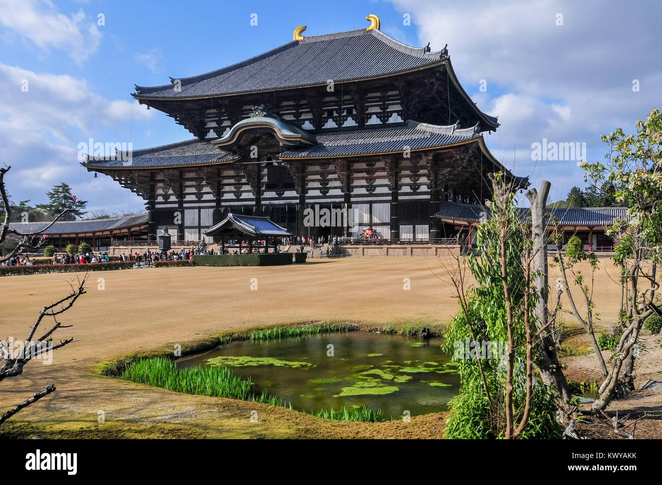 Il Daibutsu-den presso il Tempio di Todai-ji di Nara, Giappone. Foto Stock