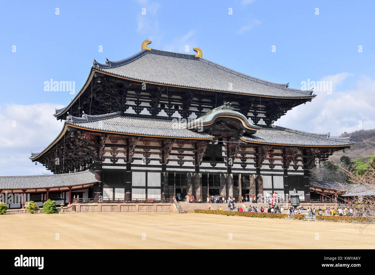 Il Daibutsu-den presso il Tempio di Todai-ji di Nara, Giappone. Foto Stock
