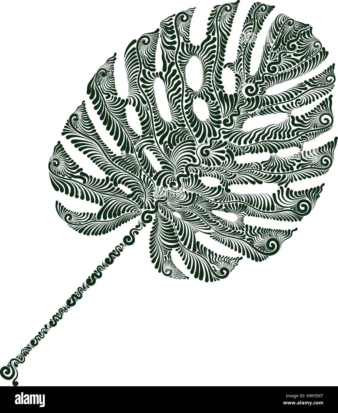 Foglie di piante di monstera Illustrazione Vettoriale