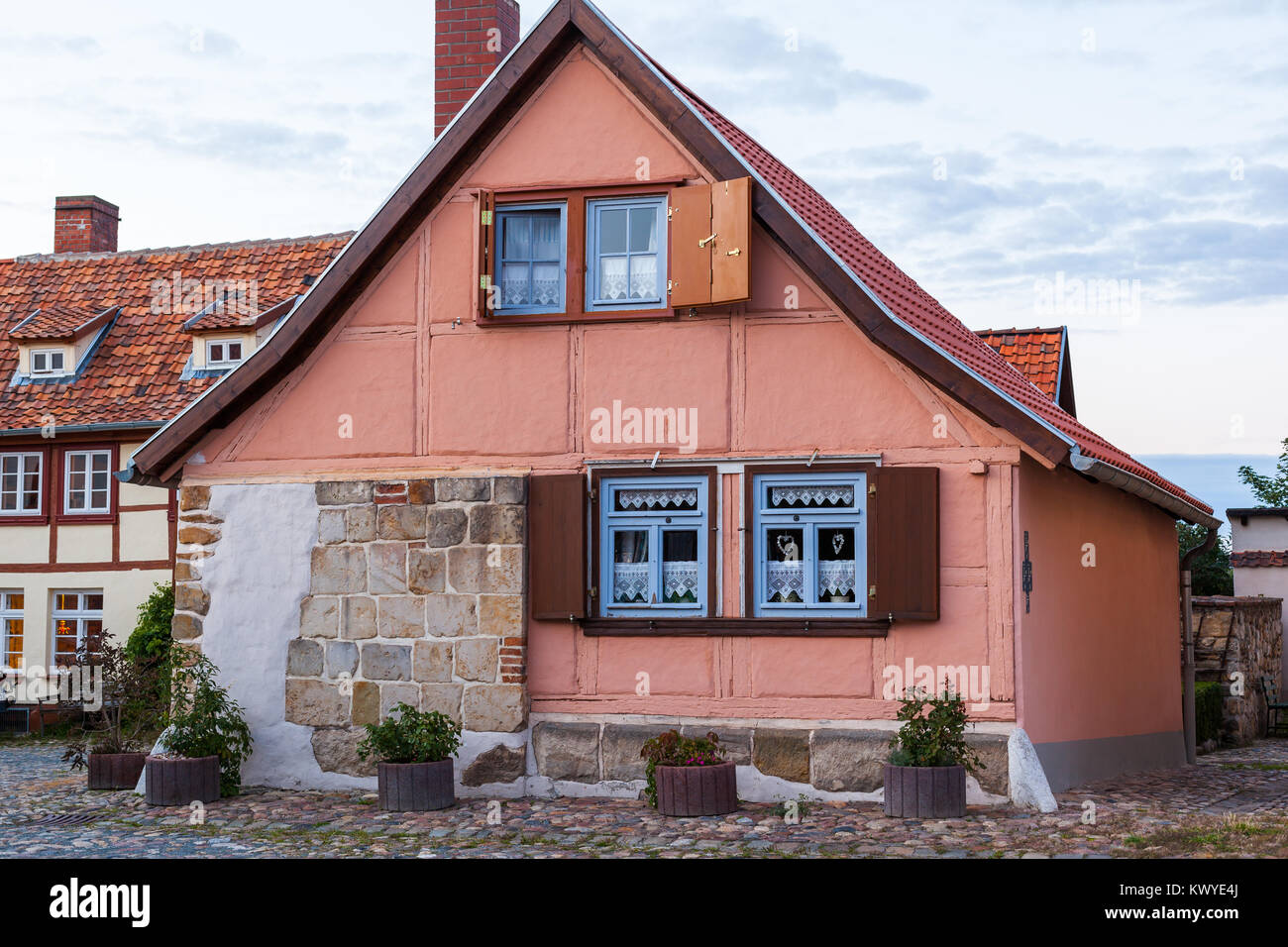 Weltkulturerbestadt Quedlinburg Bilder aus der historischen Stadt im Harz Foto Stock