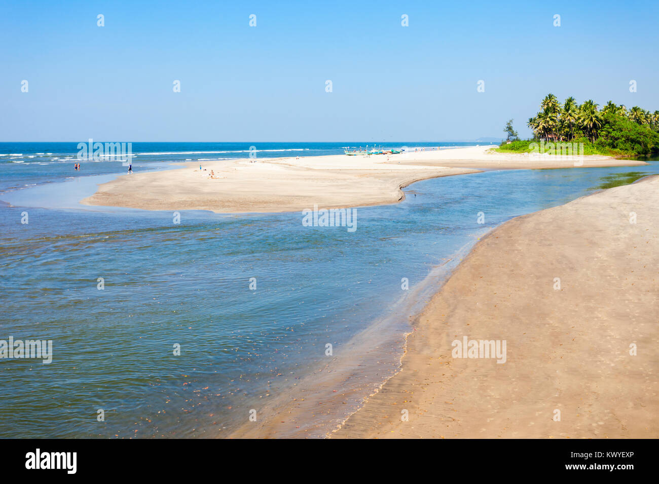 Bellezza e laguna beach in Goa, India Foto Stock