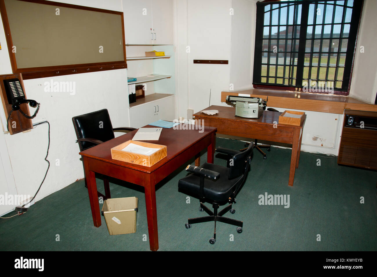 FREMANTLE, Australia - 26 Ottobre 2016: camere ufficio all'interno di vecchi Fremantle Prison elencati come patrimonio dell'umanità dall'UNESCO Foto Stock