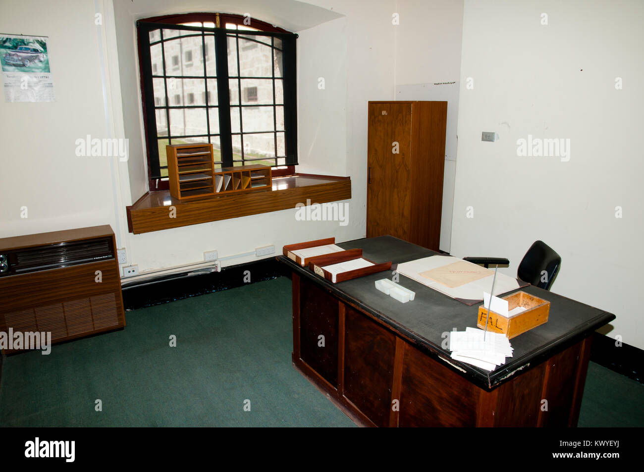 FREMANTLE, Australia - 26 Ottobre 2016: camere ufficio all'interno di vecchi Fremantle Prison elencati come patrimonio dell'umanità dall'UNESCO Foto Stock