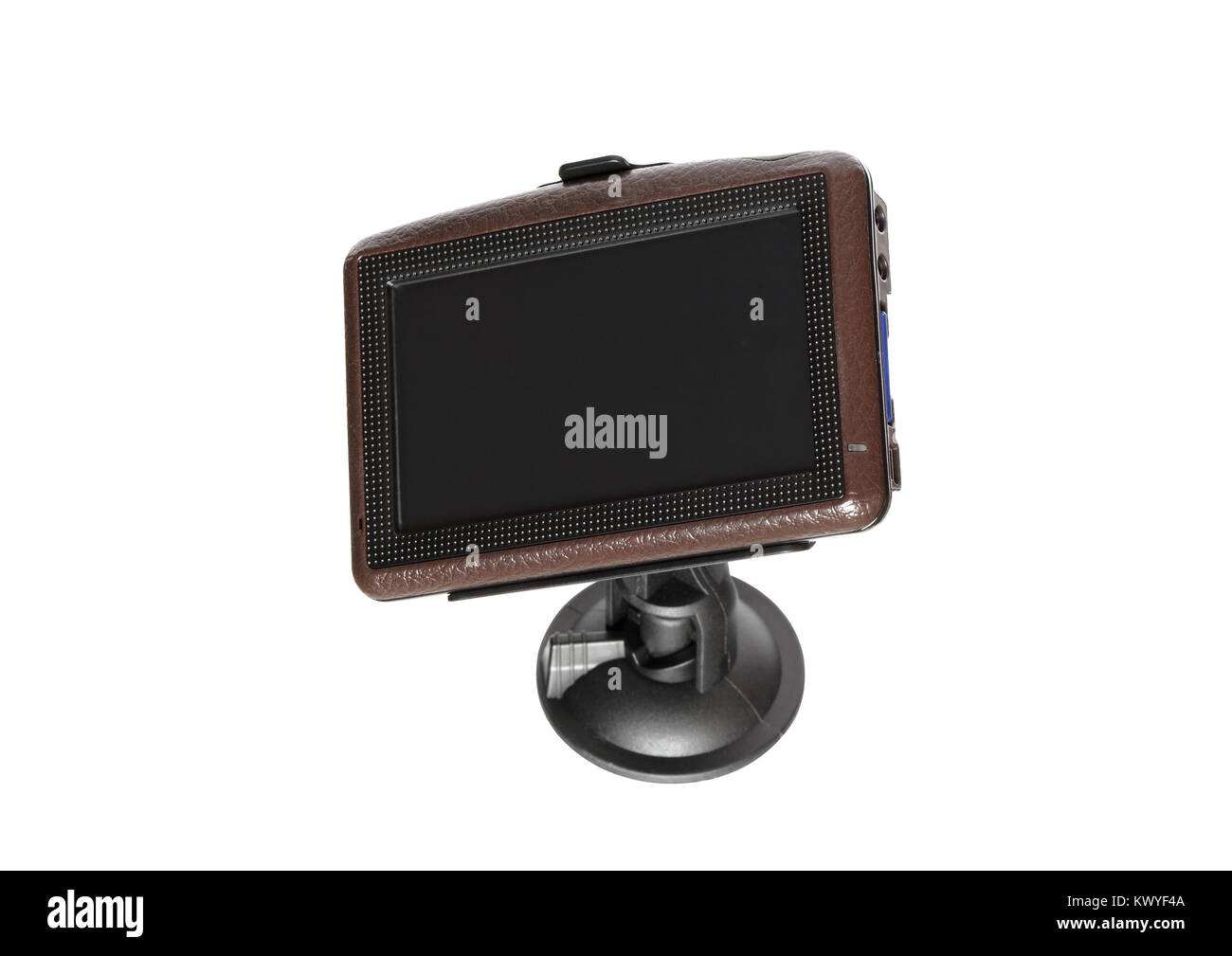 GPS Navigator isolato su sfondo bianco con tracciato di ritaglio Foto Stock