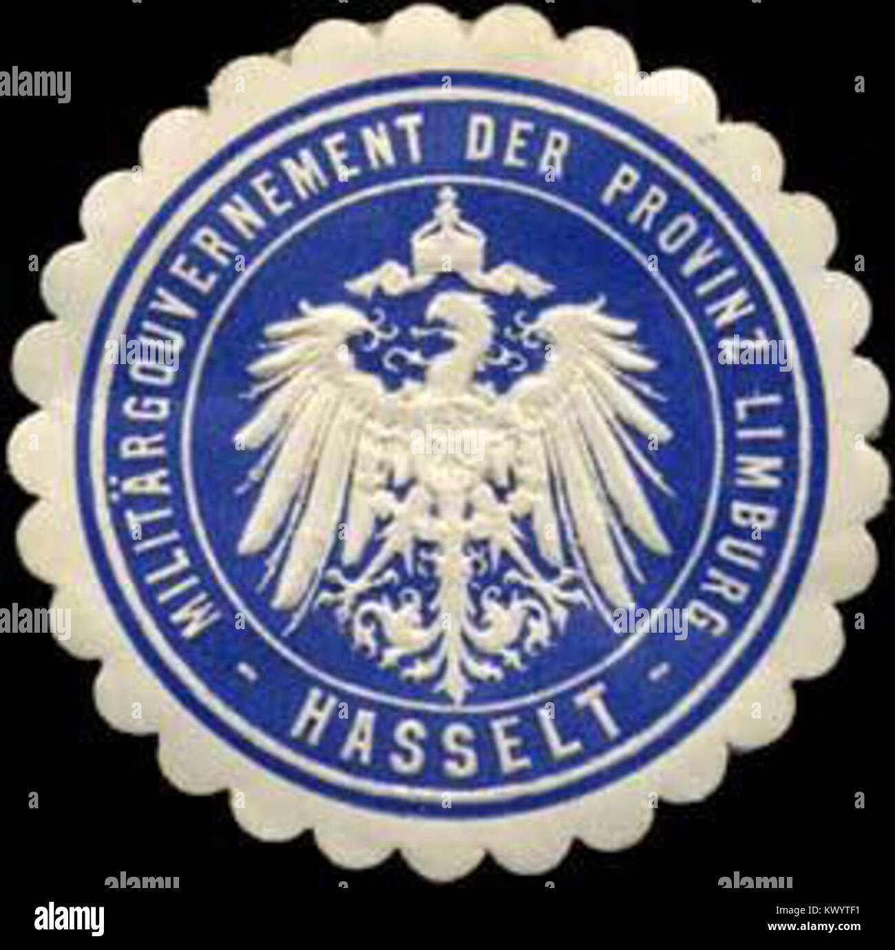 Siegelmarke Militärgouvernement der Provinz Limburg - Hasselt W0313852 Foto Stock