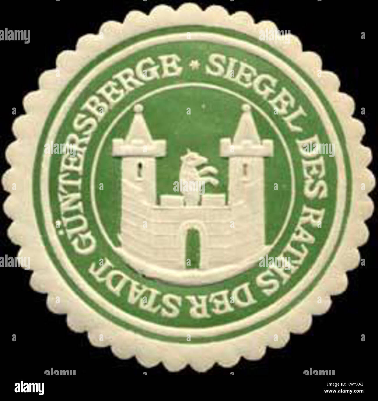 Siegelmarke Siegel des Raths der Stadt Güntersberge W0311145 Foto Stock