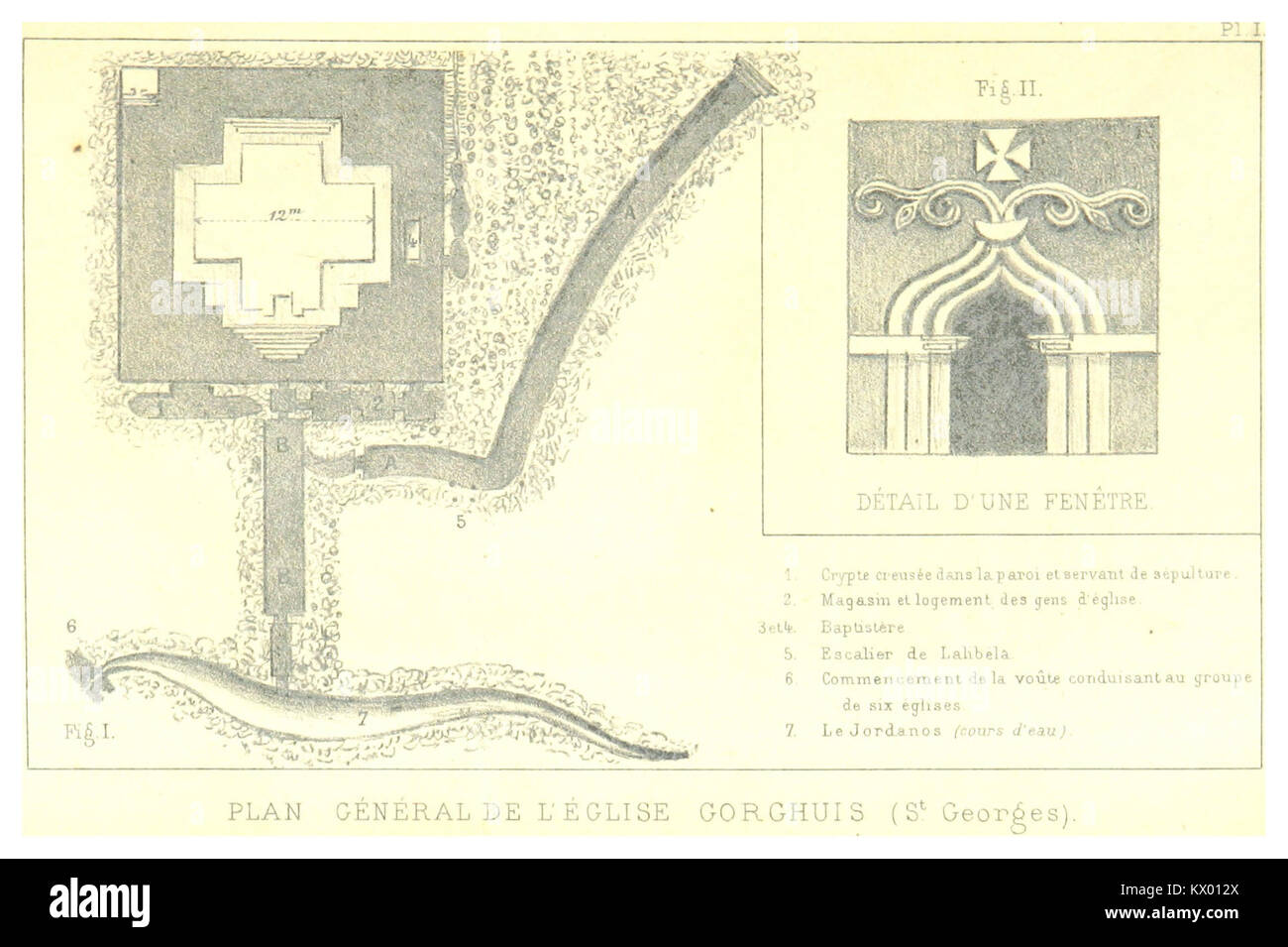 SIMON(1885) p403 Piastra 1 - Plan général de l'église Gorghuis (Saint-Georges). Foto Stock