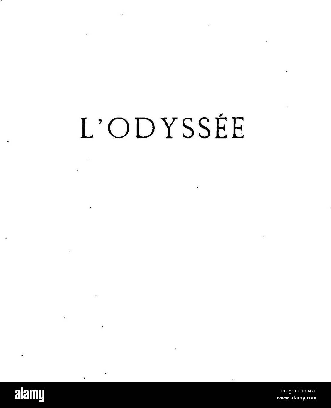 Questa voce fa riferimento a «l'Odyssée», il titolo francese dell'Odissea di Omero, un'epica classica dell'antichità centrale della tradizione letteraria occidentale. Foto Stock