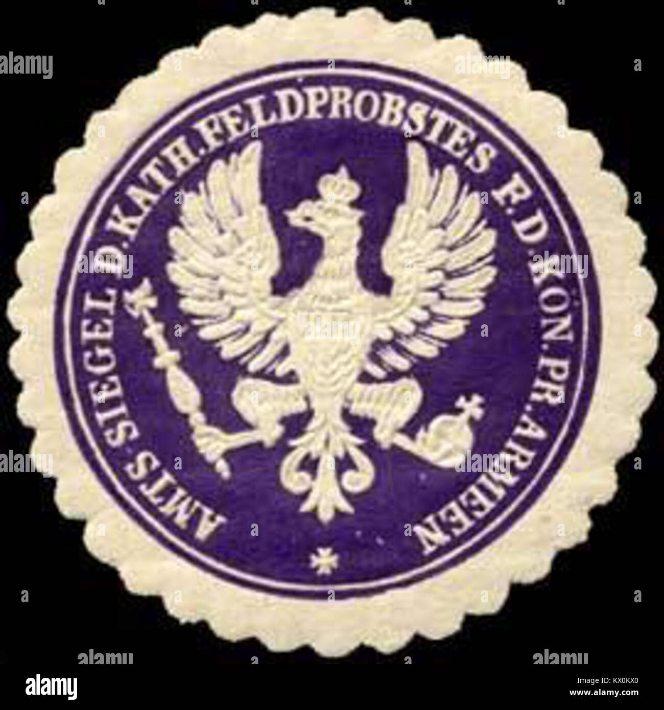 Siegelmarke Amts - Siegel des katholischen Feldprobstes für die Königlich Preussischen Armeen W0223329 Foto Stock