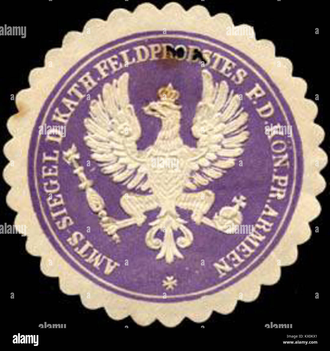 Siegelmarke Amts - Siegel des Katholischen Feldpropstes für die Königlich Preussischen Armeen W0217073 Foto Stock
