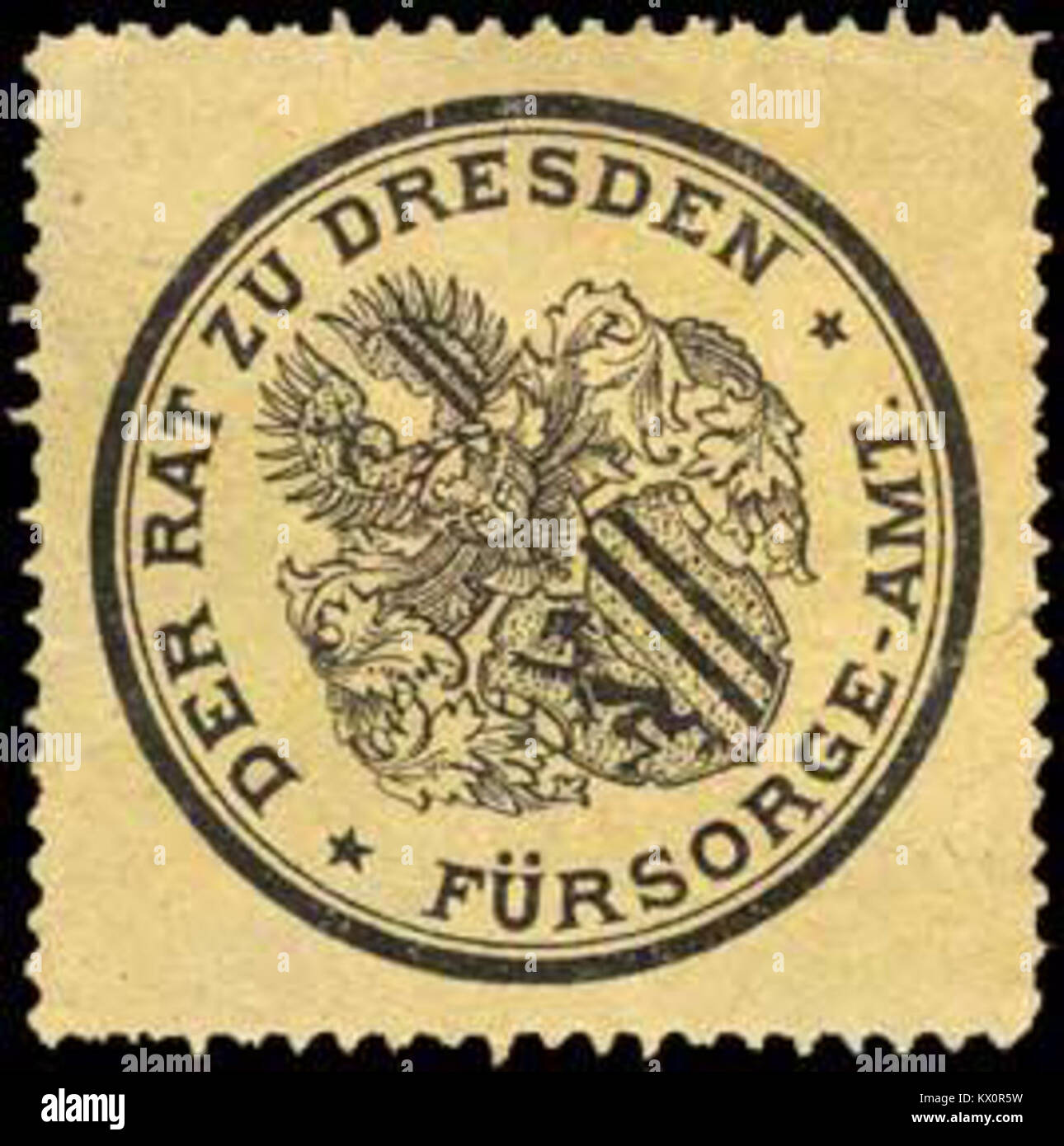 Siegelmarke Der Rat zu Dresden - Fürsorge-Amt W0285784 Foto Stock