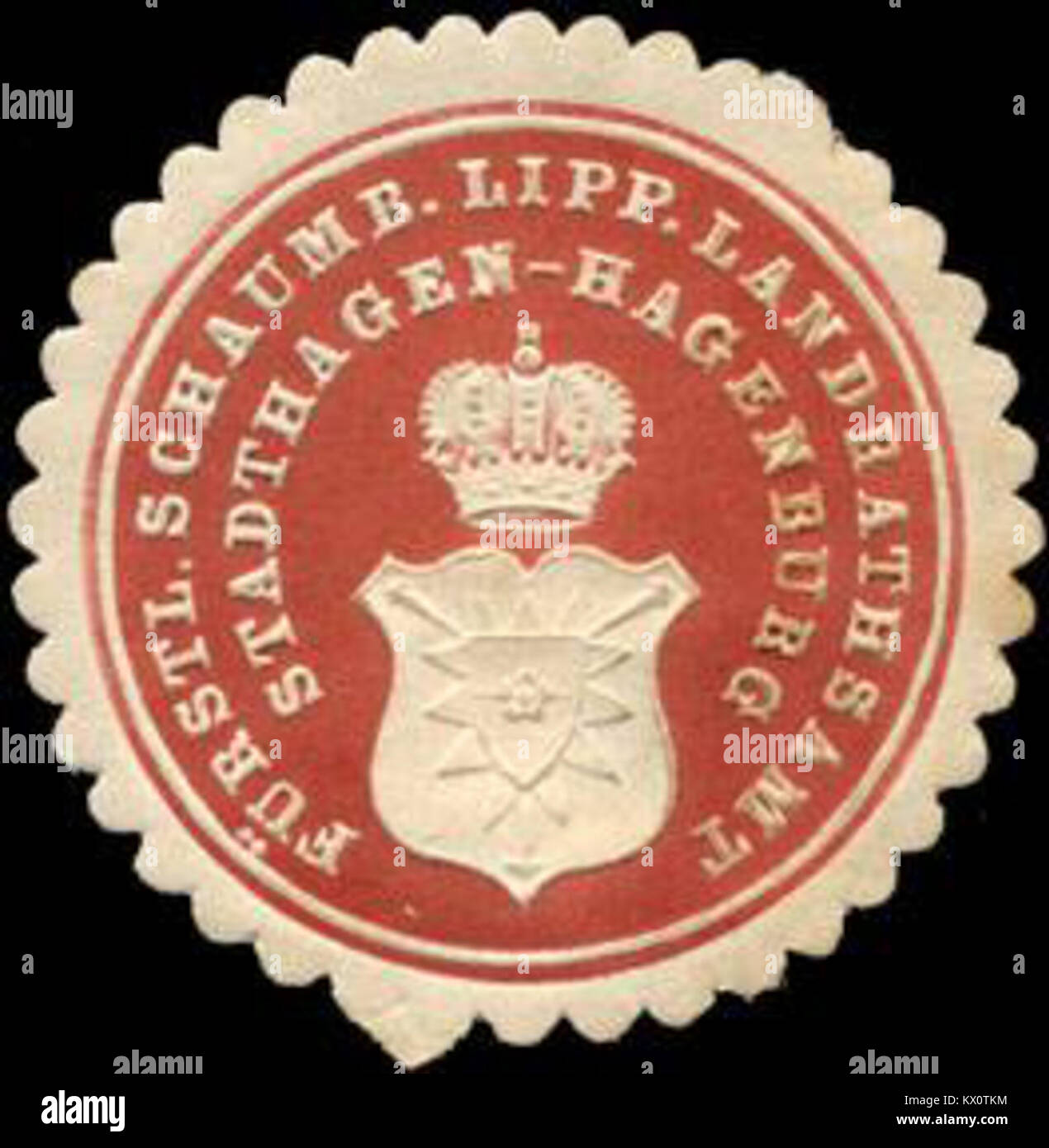 Siegelmarke Fürstlich Schaumburg Lippische Landrathsamt - Stadthagen - Hagenburg W0216514 Foto Stock