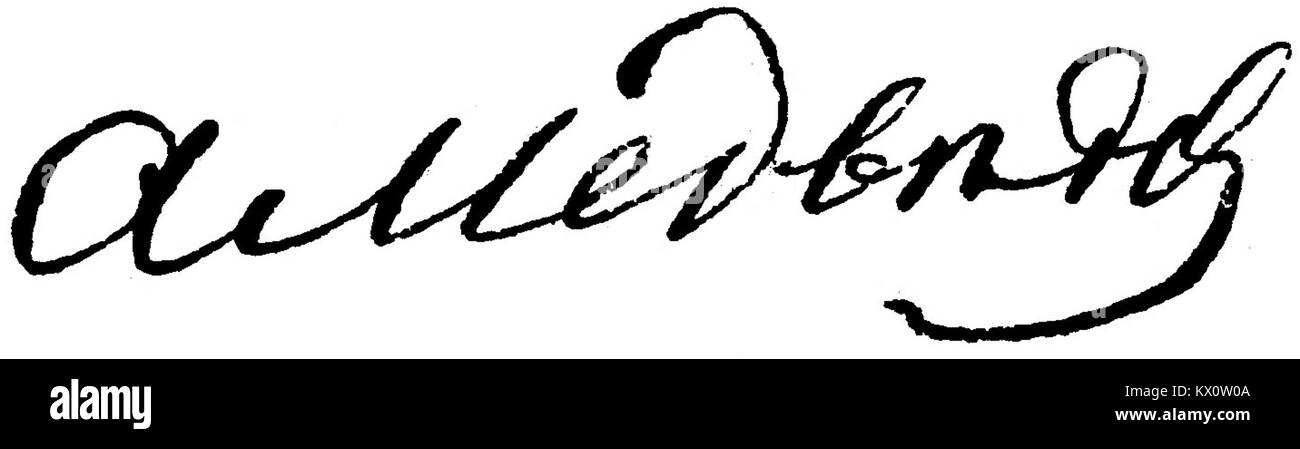 Questa immagine mostra la firma di Dmitry Medvedev, ex presidente della Russia, che riflette il suo ruolo nella politica e nella governance russa. Foto Stock