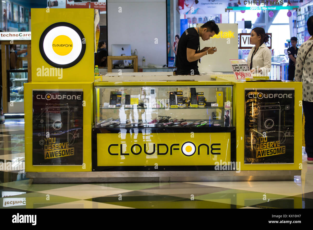 Cloudfone - un popolare innovativa società di telefonia mobile prendendo una grande quota di attività all'interno del mercato filippino. Foto Stock