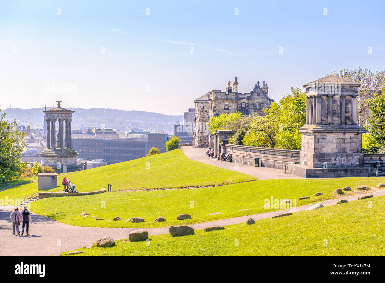 Paesaggio di Calton Hill, Edinburgh, Regno Unito Foto Stock