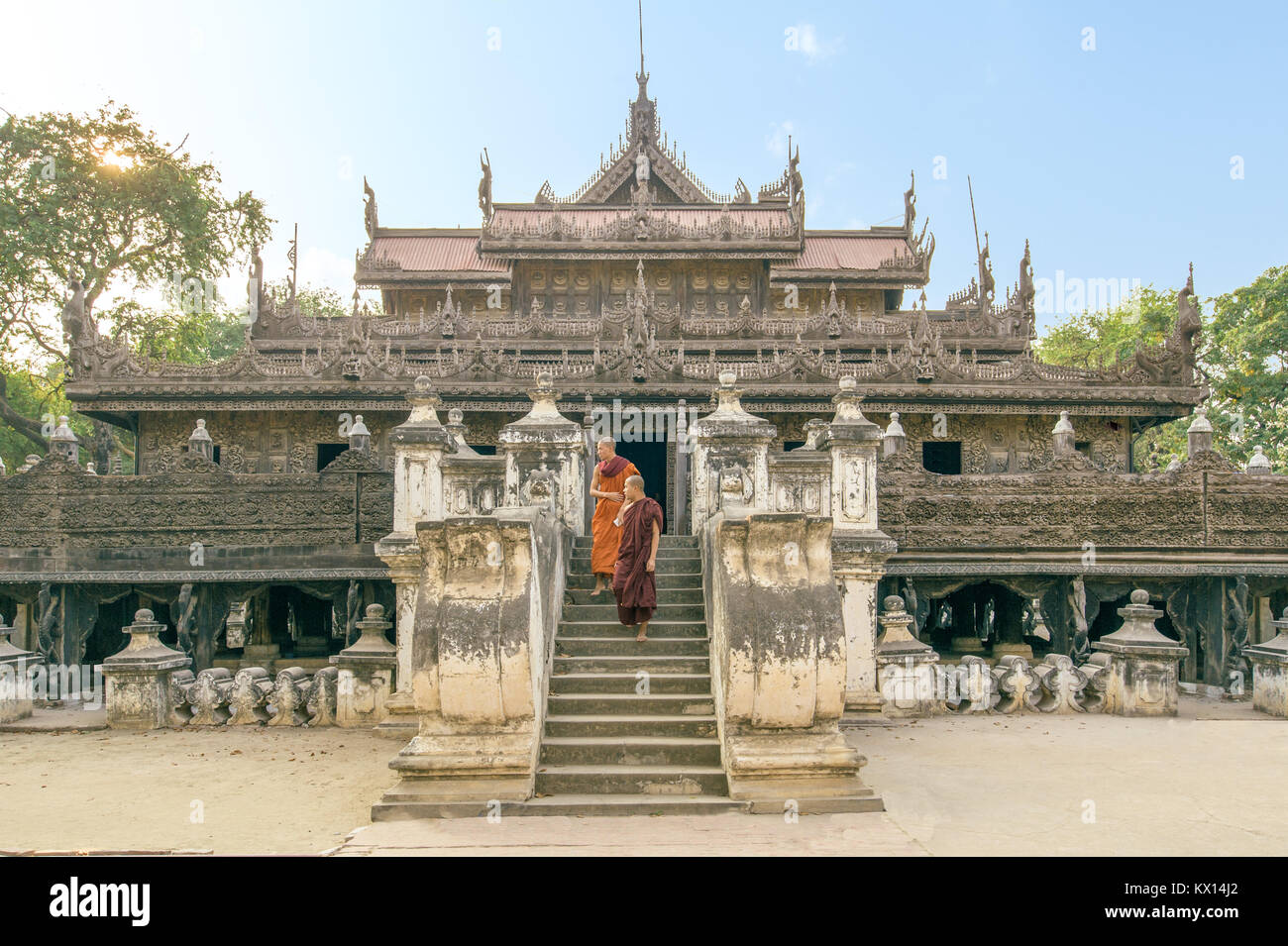 Monastero Shwenandaw in Mandalay Foto Stock