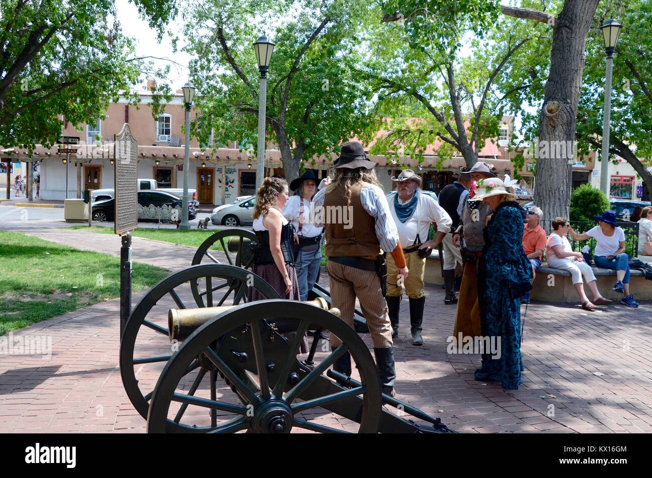 Un gruppo di vecchio west rievocazione dei cowboy di Albuquerque nel New Mexico Foto Stock