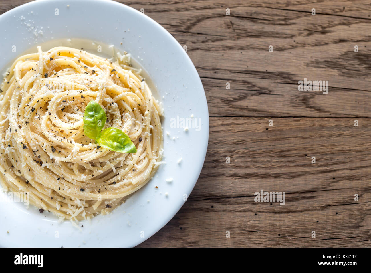 Cacio e Pepe - spaghetti cacio e pepe Foto Stock