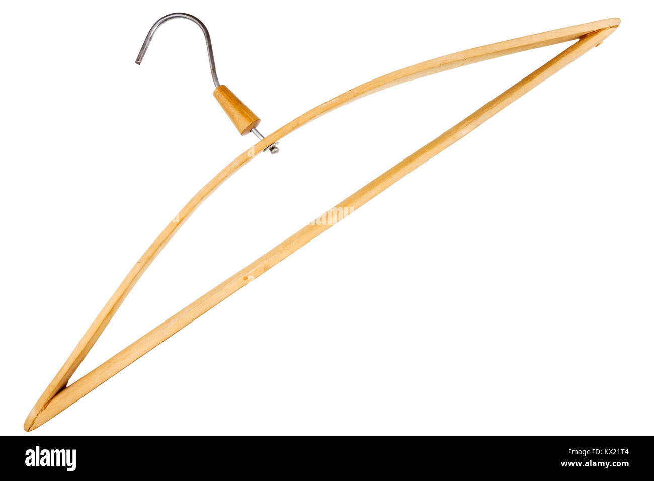 Rivestimento in legno appendiabiti isolato su uno sfondo bianco Foto Stock