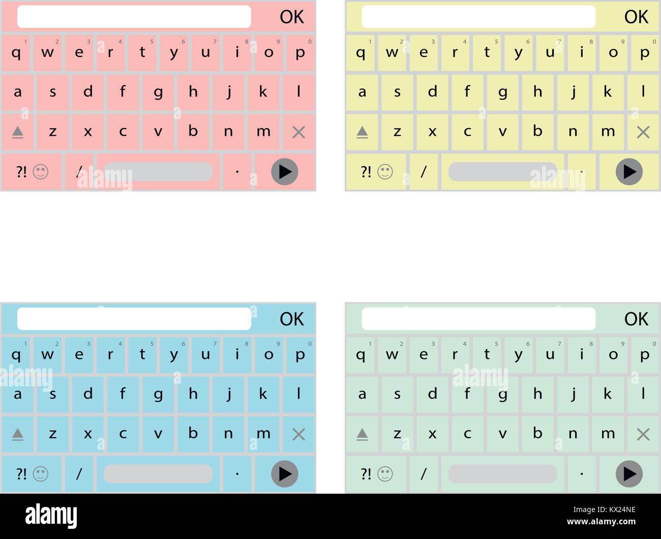 Design della tastiera per telefono messaggio di comunicazione mobile digitale scheda chiave con il pulsante touch. Illustrazione Vettoriale Illustrazione Vettoriale