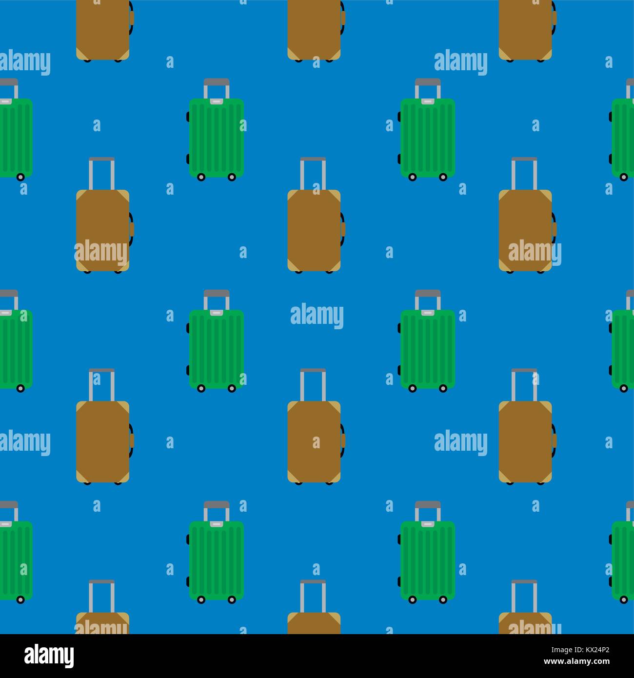 Seamless pattern bagaglio da viaggio, viaggio bagagli e valigia, borsa del turismo per il viaggio e le vacanze. Illustrazione Vettoriale Illustrazione Vettoriale