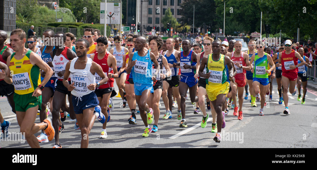 Gli atleti durante la IAAF Campionati del Mondo Londra 2017 Foto Stock