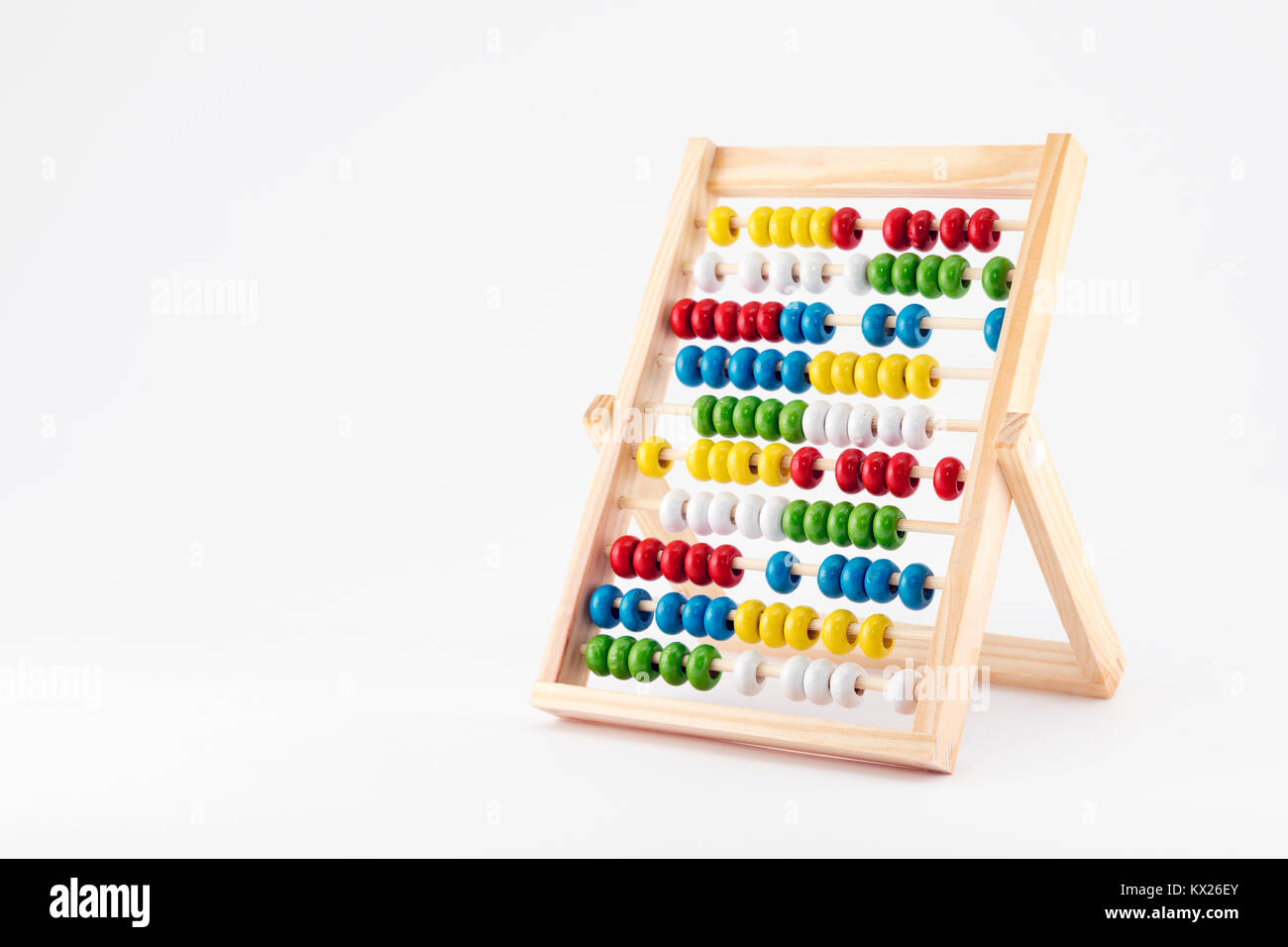 Abacus tradizionale con colorate perline di legno Foto Stock