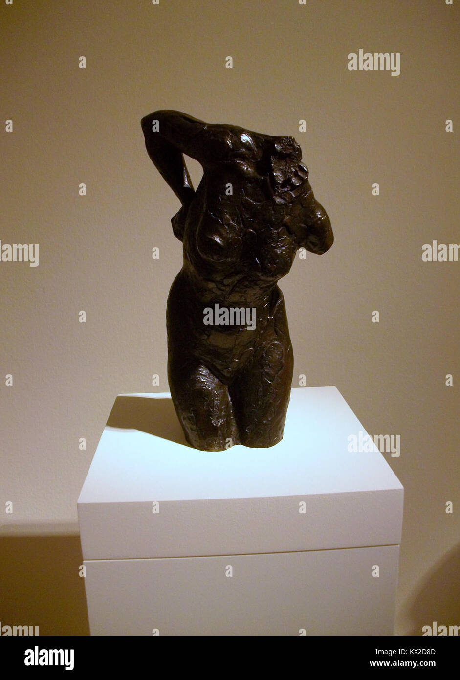 Dipinto di Edgar Degas che raffigura una donna che si strofina la schiena con una spugna, enfatizzando l'anatomia umana, la postura e il movimento, tenuto presso l'Institut Valencià d'Art Modern. Foto Stock