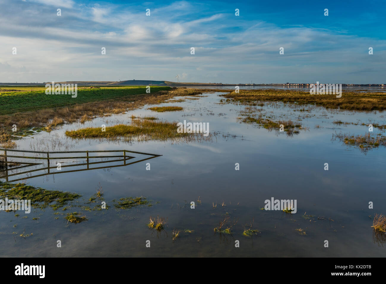 Alta Marea a Burrows Marsh Foto Stock
